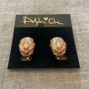 Dolphin Ore Gold and Purple Women's Earrings